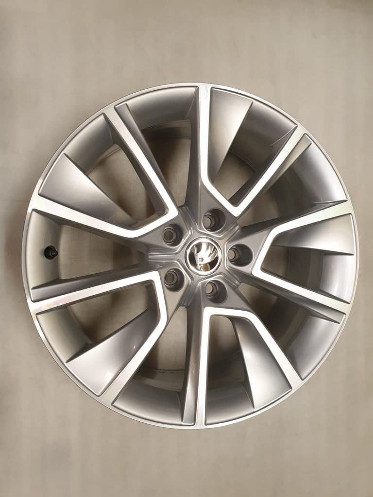 Skoda 6U0069601 porseleinen mok koffiemok, wit/groen, met siliconen onderzetter